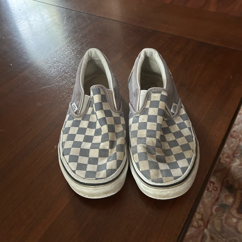 Vans Blue and Cream Slip-On Sneakers Classic Style.